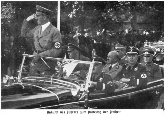 Adolf Hitler arrives at Nuremberg for the 1935 Reichsparteitag